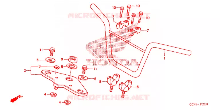 GUIDON - TE DE FOURCHE Honda MOTO 50 CRF 2011  CRF70FB