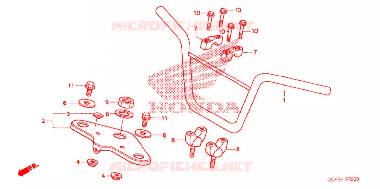 GUIDON - TE DE FOURCHE Honda MOTO 50 CRF 2011  CRF70FB