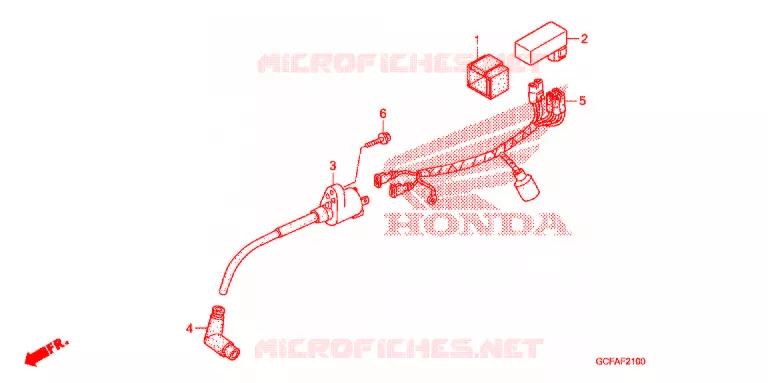 FAISCEAU DES FILS - BOBINE D'ALLUMAGE Honda MOTO 50 CRF 2012  CRF70FC