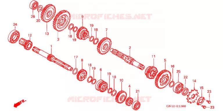 BOITE DE VITESSES (CRF80F) Honda MOTO 80 CRF 2004  CRF80F4