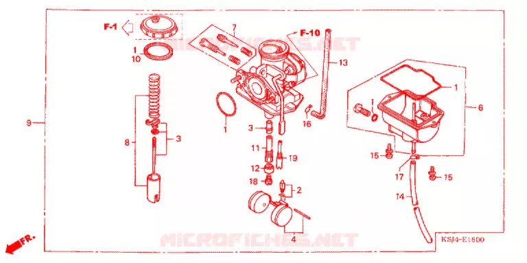 CARBURATEUR (CRF80F) Honda MOTO 80 CRF 2004  CRF80F4