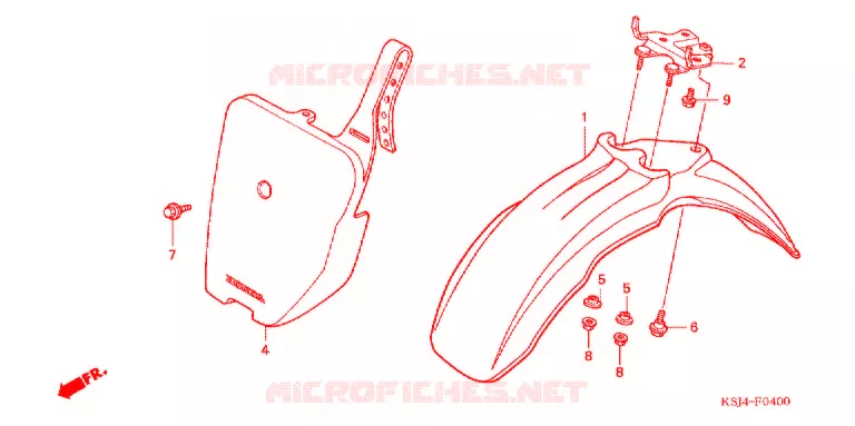 GARDE BOUE AVANT Honda MOTO 80 CRF 2004  CRF80F4