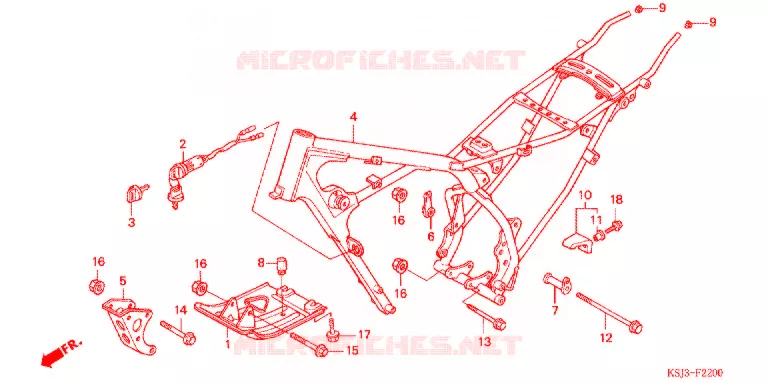 CADRE Honda MOTO 80 CRF 2004  CRF80F4