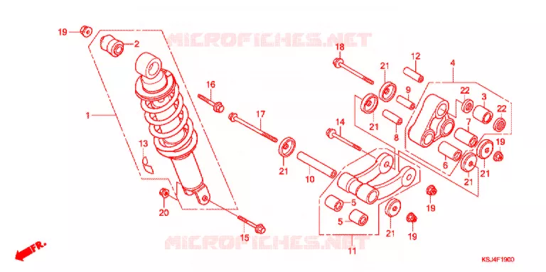 AMORTISSEUR ARRIERE Honda MOTO 80 CRF 2005  CRF80F5