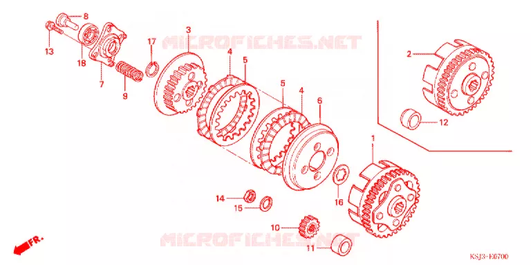 EMBRAYAGE Honda MOTO 80 CRF 2005  CRF80F5