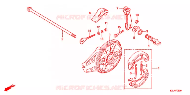 FLASQUE - MACHOIRES DE FREIN ARRIERE Honda MOTO 80 CRF 2005  CRF80F5