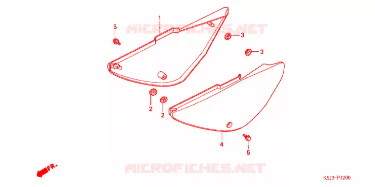 COUVERCLES LATERAUX Honda MOTO 80 CRF 2006  CRF80F6