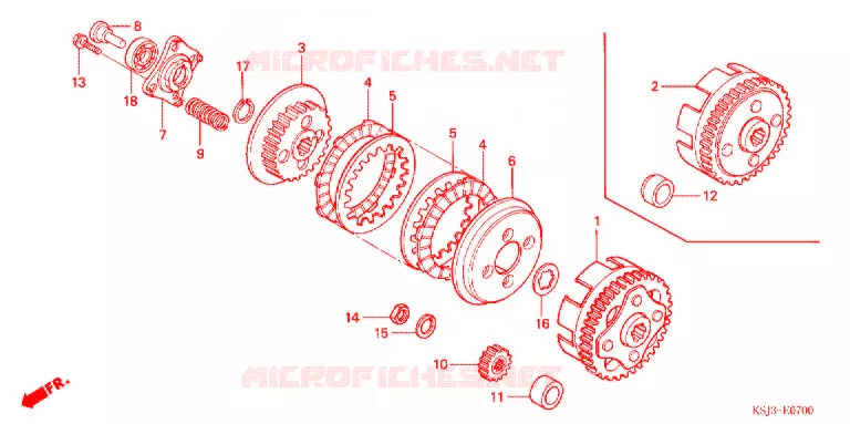 EMBRAYAGE Honda MOTO 80 CRF 2006  CRF80F6