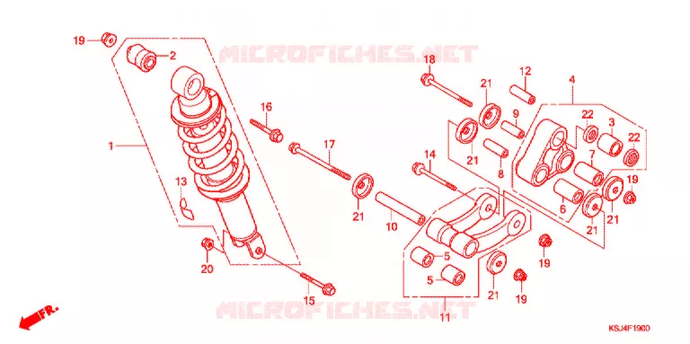 AMORTISSEUR ARRIERE Honda MOTO 80 CRF 2006  CRF80F6