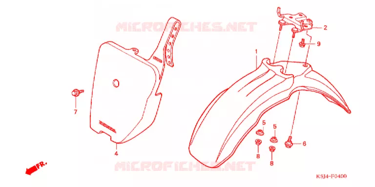 GARDE BOUE AVANT Honda MOTO 80 CRF 2007  CRF80F7