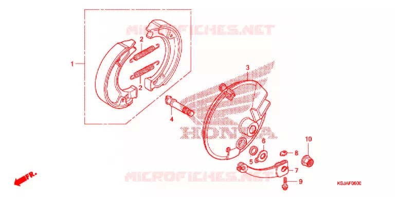 FLASQUE - MACHOIRES DE FREIN AVANT Honda MOTO 80 CRF 2008  CRF80F8