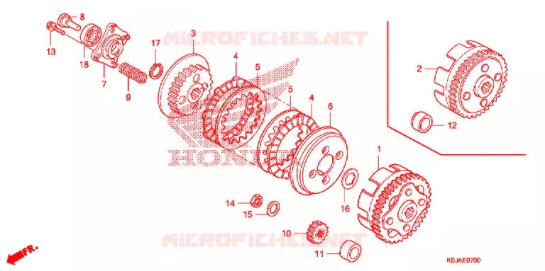EMBRAYAGE Honda MOTO 80 CRF 2008  CRF80F8