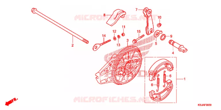 FLASQUE - MACHOIRES DE FREIN ARRIERE Honda MOTO 80 CRF 2008  CRF80F8