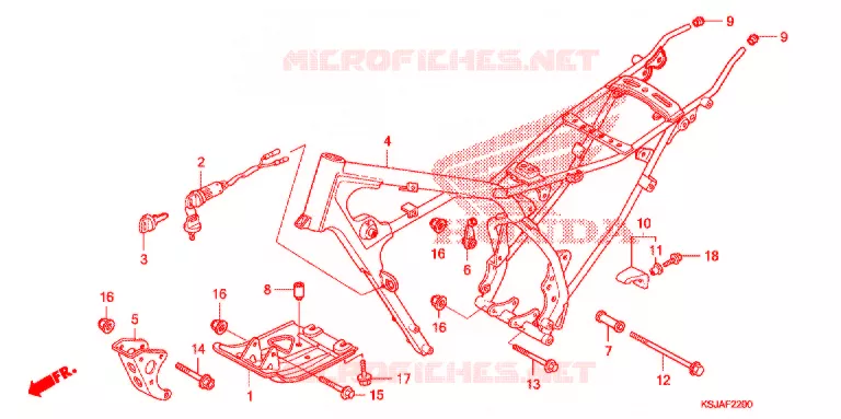 CADRE Honda MOTO 80 CRF 2010  CRF80F9