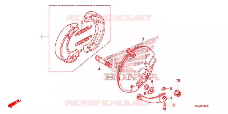 FLASQUE - MACHOIRES DE FREIN AVANT Honda MOTO 80 CRF 2009  CRF80F9