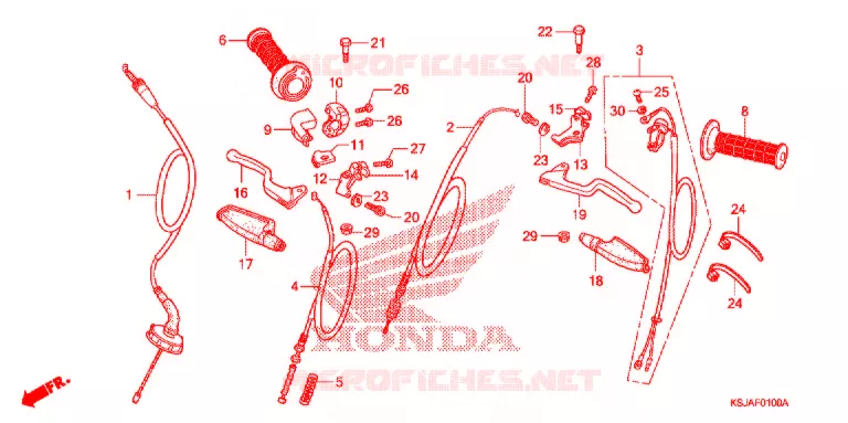 LEVIER DE GUIDON - CABLE Honda MOTO 80 CRF 2010  CRF80FA