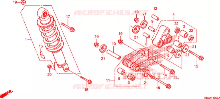 AMORTISSEUR ARRIERE Honda MOTO 80 CRF 2011  CRF80FB