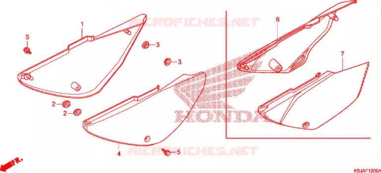 COUVERCLES LATERAUX Honda MOTO 80 CRF 2011  CRF80FB