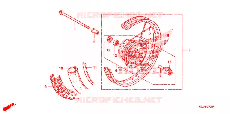 ROUE AVANT Honda MOTO 80 CRF 2011  CRF80FB