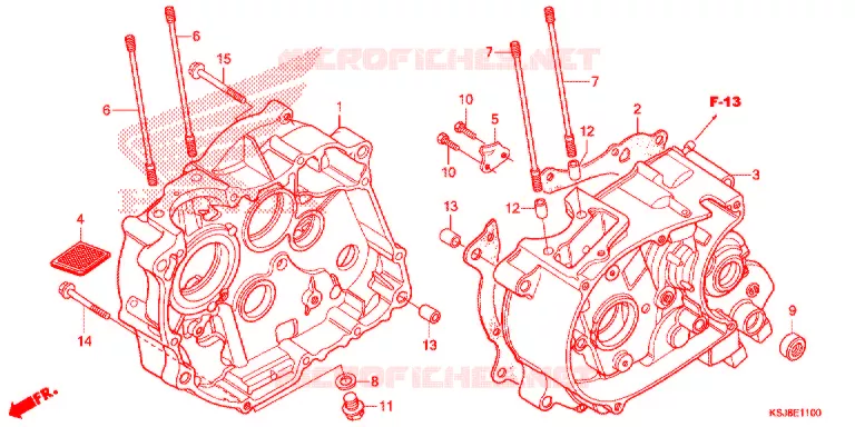 CARTER MOTEUR (CRF80F) Honda MOTO 80 CRF 2012  CRF80FC