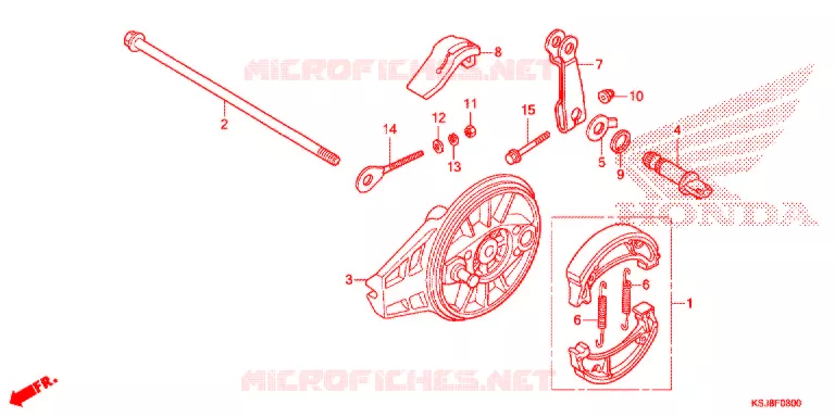 FLASQUE - MACHOIRES DE FREIN ARRIERE Honda MOTO 80 CRF 2012  CRF80FC