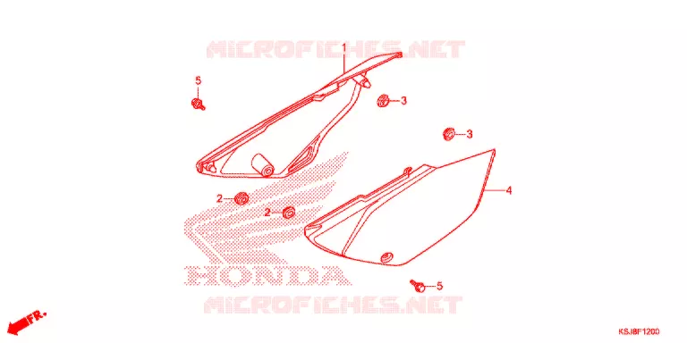 COUVERCLES LATERAUX Honda MOTO 80 CRF 2012  CRF80FC