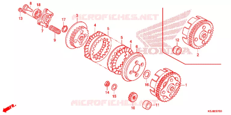 EMBRAYAGE Honda MOTO 80 CRF 2012  CRF80FC