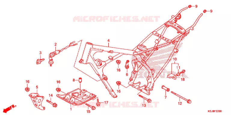 CADRE Honda MOTO 80 CRF 2013  CRF80FD