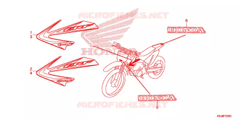 AUTOCOLLANTS Honda MOTO 80 CRF 2013  CRF80FD