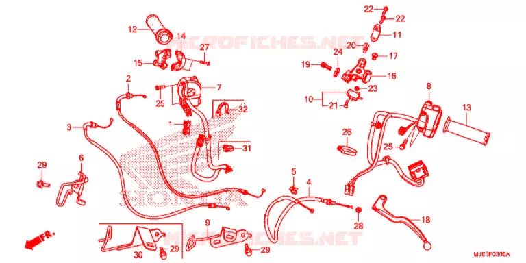 LEVIER DE GUIDON - CABLE - COMMODO Honda MOTO 650 CBR 2018  CBR650FAH