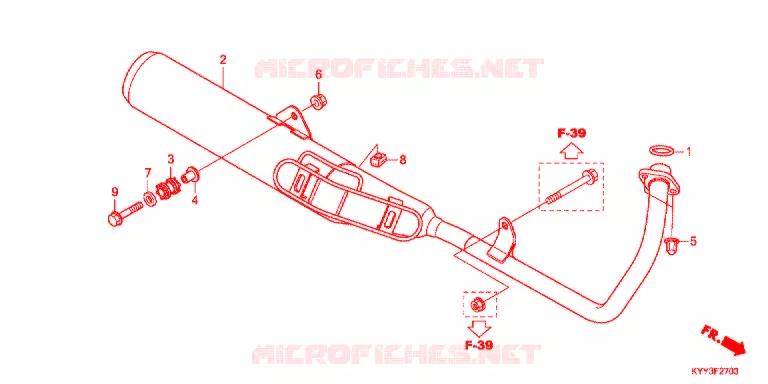 SILENCIEUX D'ECHAPPEMENT (4) Honda MOTO 125 ACE 2017  CGX125SHH