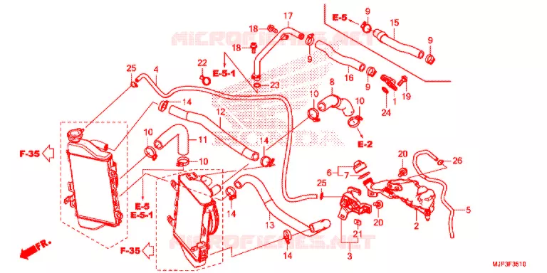 FLEXIBLE DE RADIATEUR Honda MOTO 1000 AFRICA-TWIN 2017  CRF1000AH