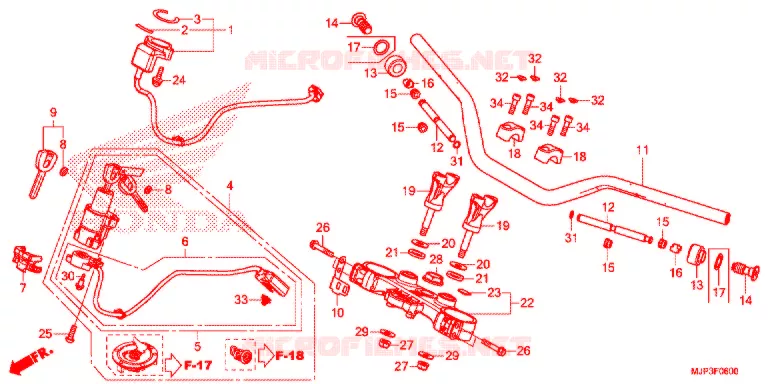 GUIDON - TE DE FOURCHE Honda MOTO 1000 AFRICA-TWIN 2017  CRF1000AH