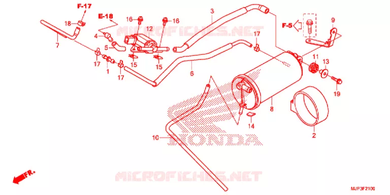 SYSTÈME DE RECYCLAGE DES GAZ Honda MOTO 1000 AFRICA-TWIN 2017  CRF1000AH