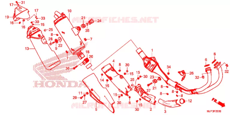 SILENCIEUX D'ECHAPPEMENT Honda MOTO 1000 AFRICA-TWIN 2017  CRF1000AH