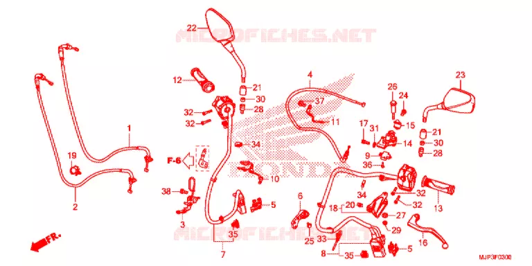 LEVIER DE GUIDON - CABLE - COMMODO (CRF1000/CRF1000A) Honda MOTO 1000 AFRICA-TWIN 2017  CRF1000AH