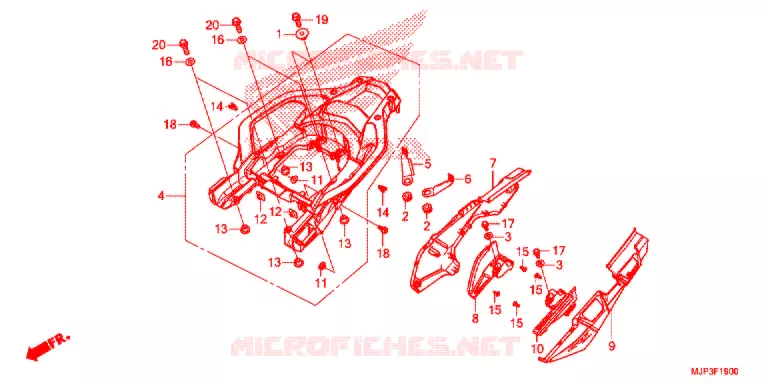 COUVERCLE LATERAL - PORTE BAGAGE ARRIERE Honda MOTO 1000 AFRICA-TWIN 2017  CRF1000DH