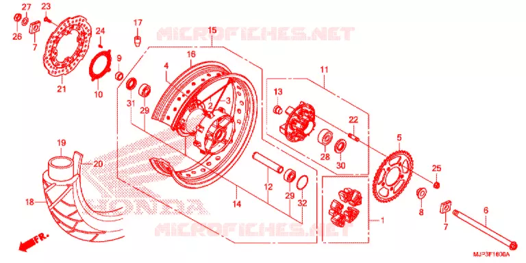 ROUE ARRIERE Honda MOTO 1000 AFRICA-TWIN 2017  CRF1000DH