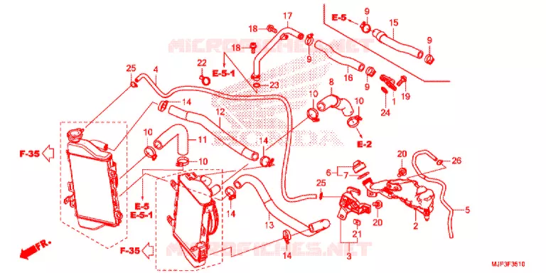 FLEXIBLE DE RADIATEUR Honda MOTO 1000 AFRICA-TWIN 2018  CRF1000DH