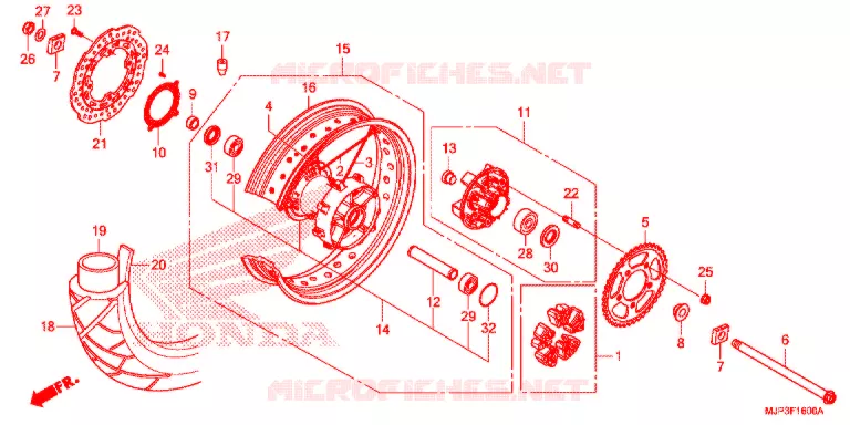 ROUE ARRIERE Honda MOTO 1000 AFRICA-TWIN 2017  CRF1000DH