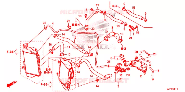 FLEXIBLE DE RADIATEUR Honda MOTO 1000 AFRICA-TWIN 2018  CRF1000DH
