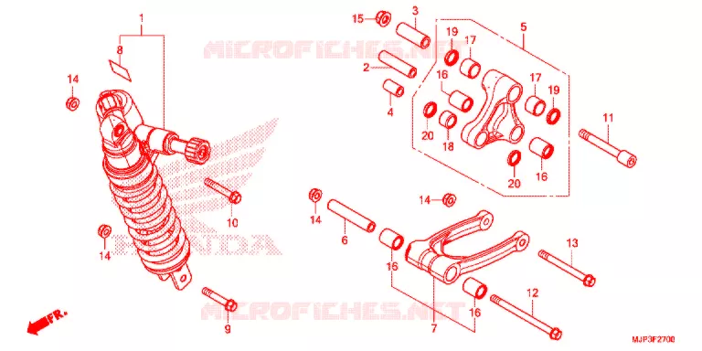 AMORTISSEUR ARRIERE Honda MOTO 1000 AFRICA-TWIN 2017  CRF1000DH