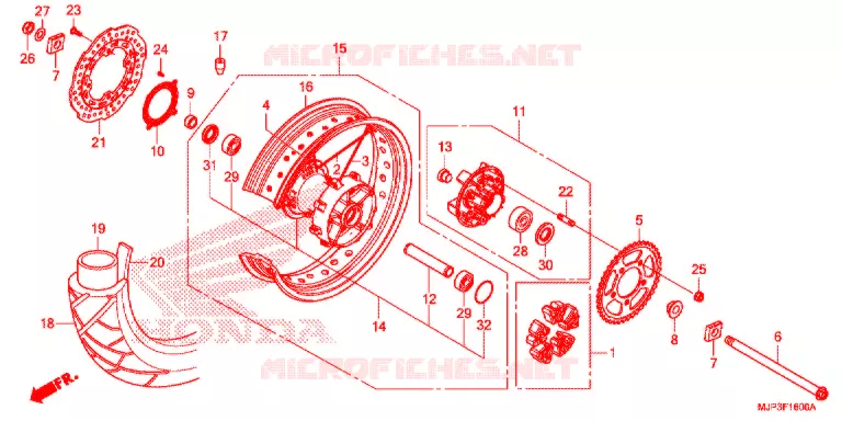 ROUE ARRIERE Honda MOTO 1000 AFRICA-TWIN 2017  CRF1000DH