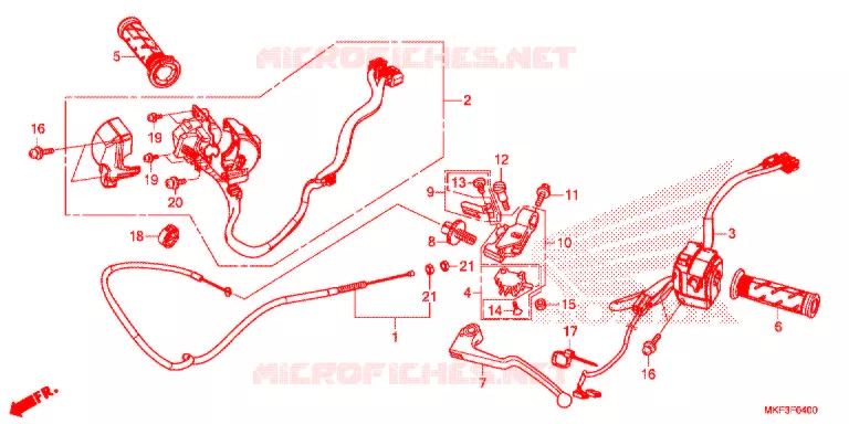 LEVIER DE GUIDON - CABLE - COMMODO Honda MOTO 1000 CBR 2017  CBR1000S2H