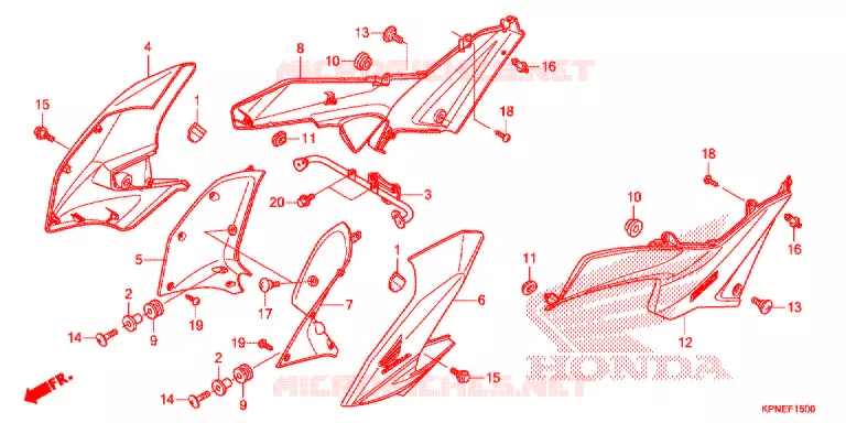 OUIES DE RADIATEUR Honda MOTO 125 CB 2017  GLR1251WHH