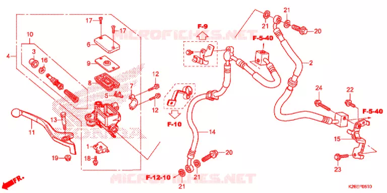 MAITRE CYLINDRE DE FREIN AVANT (ABS) Honda MOTO 125 MSX 2018  MSX125AH