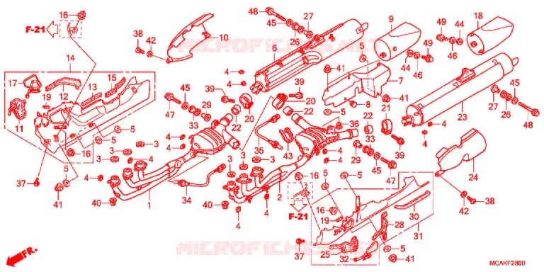 SILENCIEUX D'ECHAPPEMENT Honda MOTO 1800 GOLD-WING 2015  GL1800F