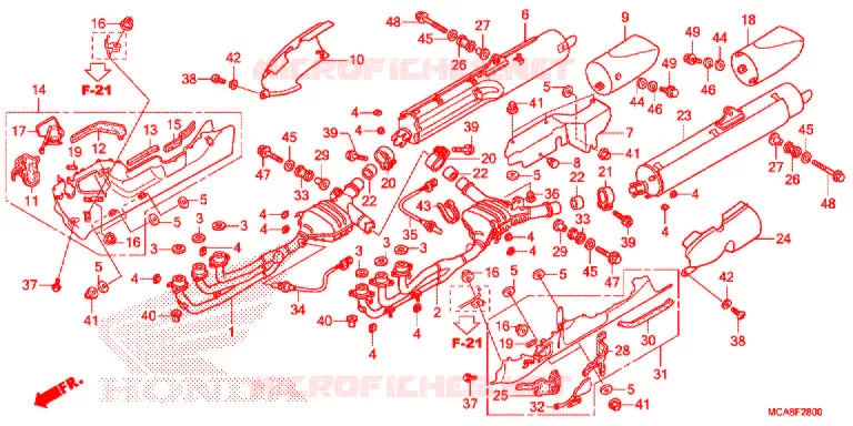 SILENCIEUX D'ECHAPPEMENT Honda MOTO 1800 GOLD-WING 2016  GL1800G