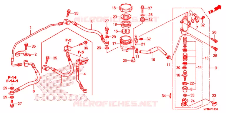 MAITRE CYLINDRE DE FREIN ARRIERE Honda MOTO 1000 CB 2012  CB1000RAC