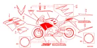 AUTOCOLLANTS (2) pour Honda CBR 1000 RR ABS WHITE de 2016